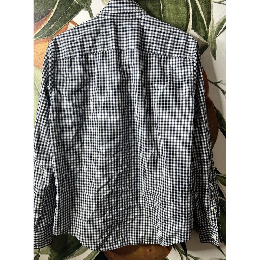 Abercrombie & Fitch Medium Blue Gingham Plaid Button Down Long Sleeve Shirt - Picture 5 of 5